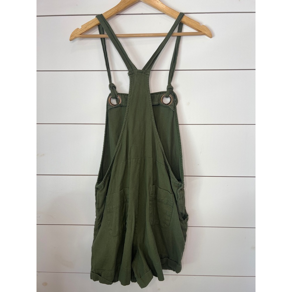 Patrons of Peace Green Cotton Shortalls Boho Overalls Women Large - Picture 4 of 8